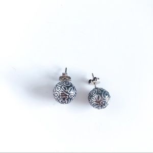 TOUS Oxidized Sterling Silver 925 Stud Earrings